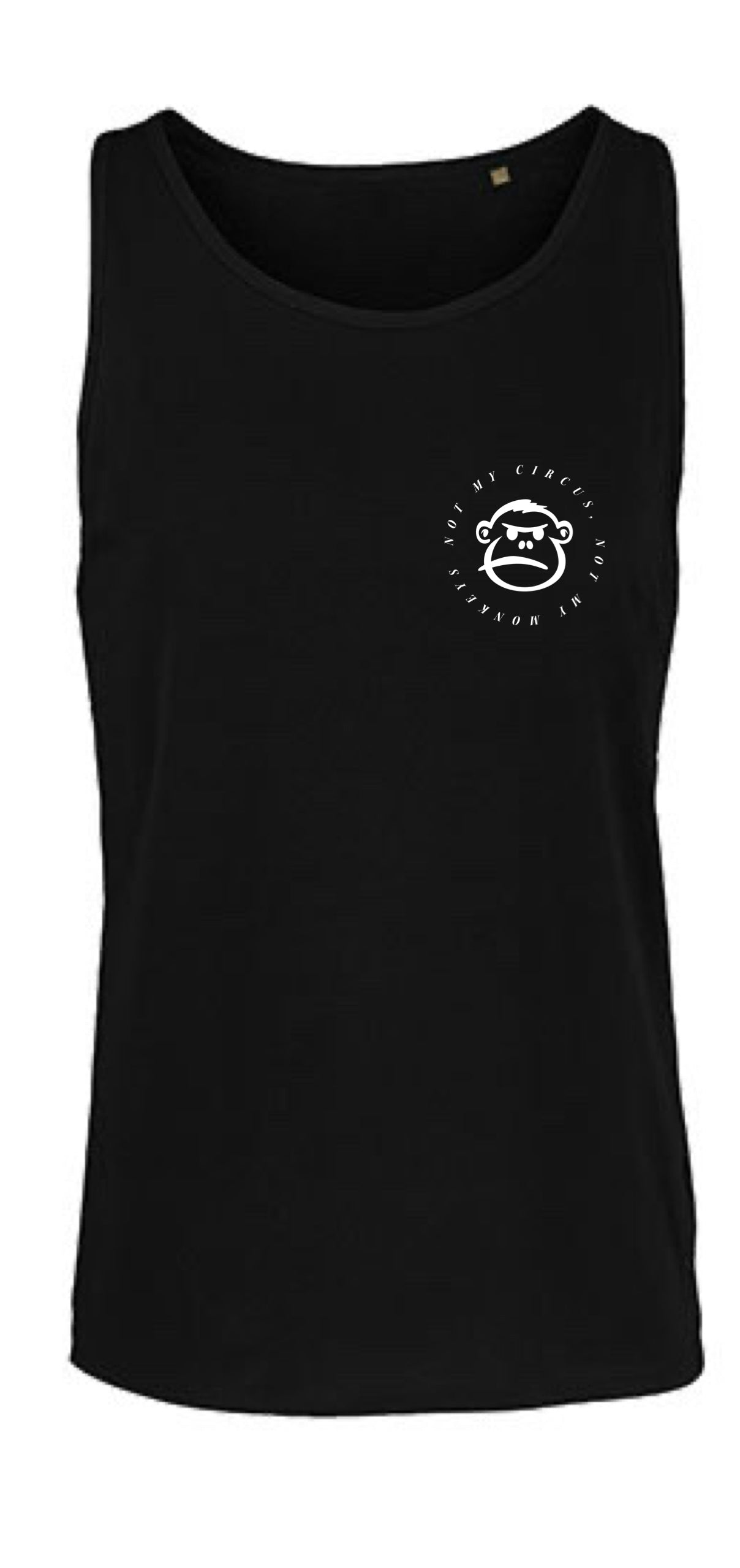 „Unisex Tank Top von Monkey Fashion in Oversize-Passform, aus nachhaltiger Bio-Baumwolle, ärmellos mit Rundhalsausschnitt, erhältlich in mehreren Farben wie Peach, Deep Black und Arctic Blue.“
