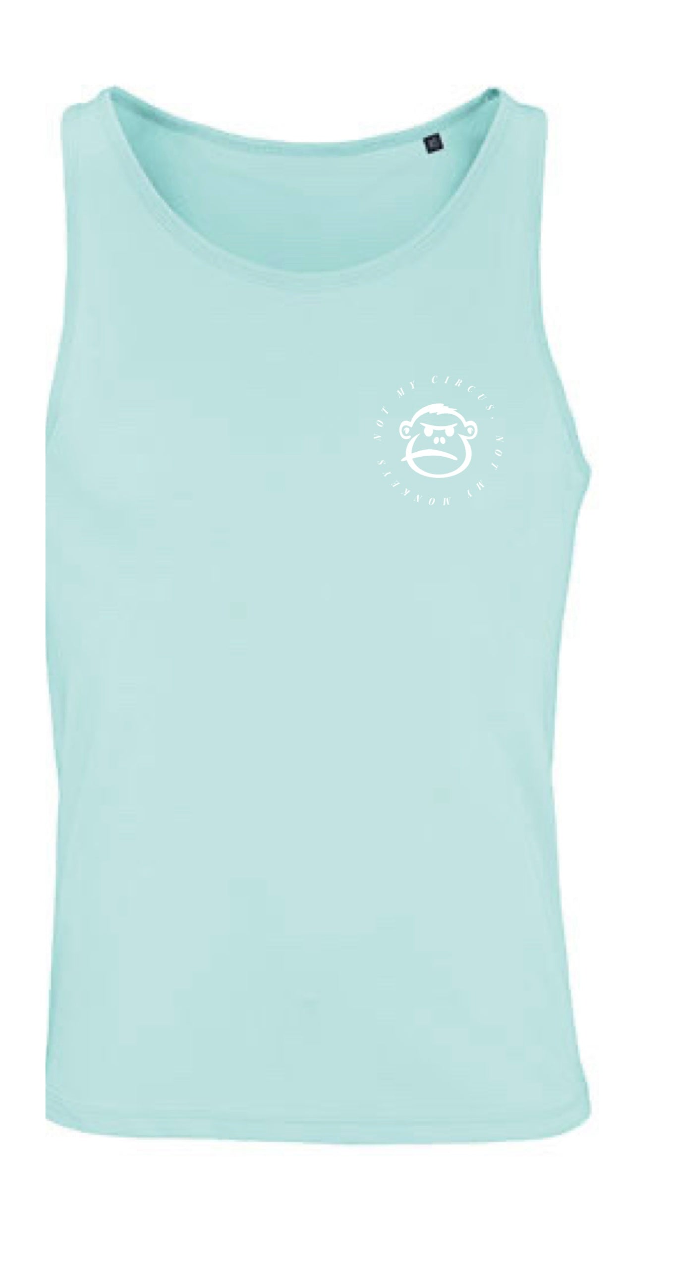 „Unisex Tank Top von Monkey Fashion in Oversize-Passform, aus nachhaltiger Bio-Baumwolle, ärmellos mit Rundhalsausschnitt, erhältlich in mehreren Farben wie Peach, Deep Black und Arctic Blue.“
